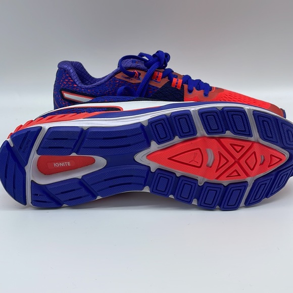 Puma Men's Speed 600 Ignite Red Blast/Royal Blue/White Ankle-High Running Shoe - Picture 10 of 11